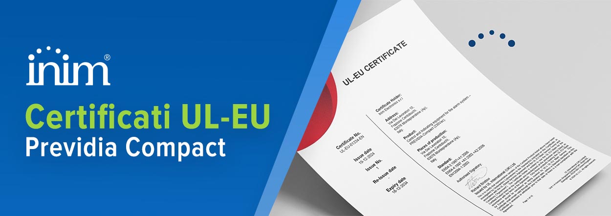 Inim: Previdia Compact | Certificati UL-EU