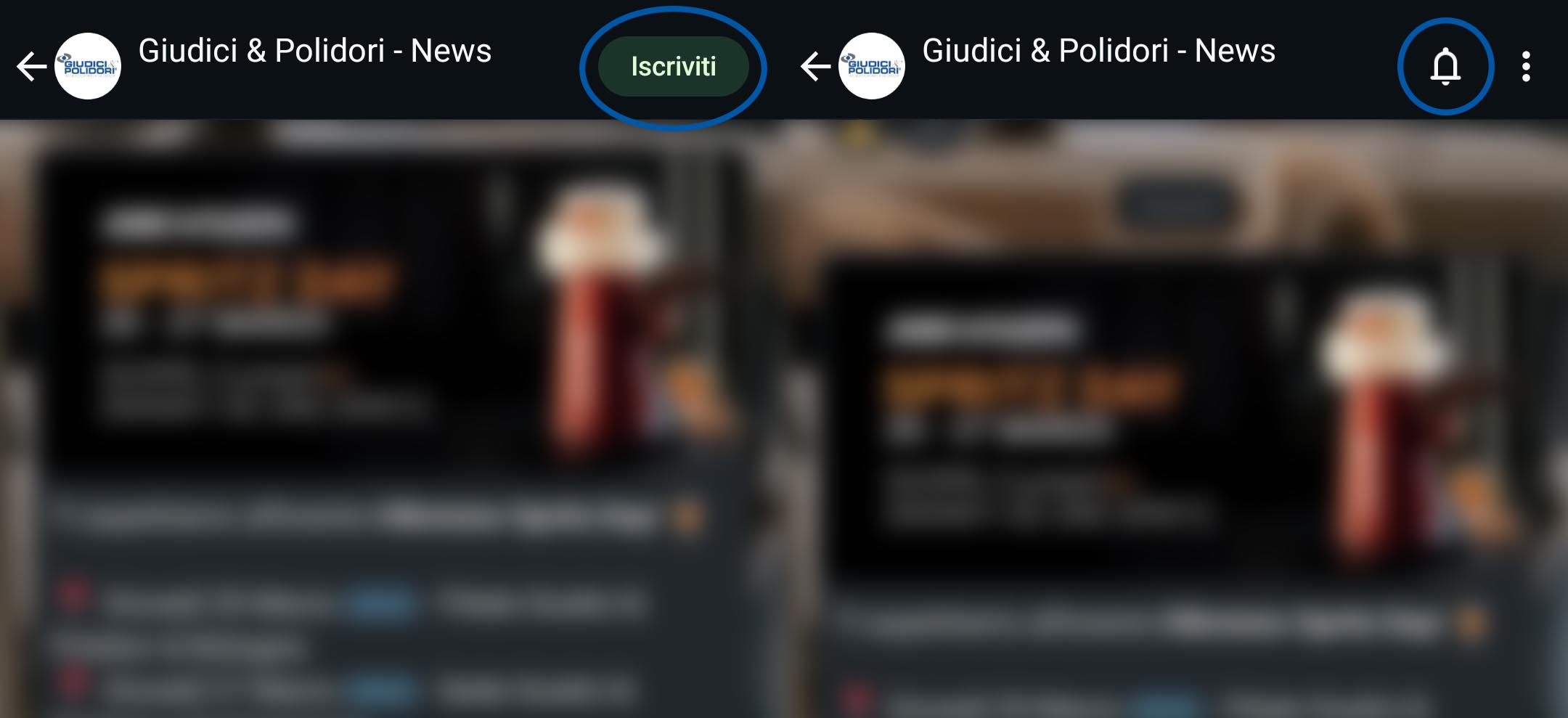 Come iscriversi al Canale WhatsApp Giudici & Polidori