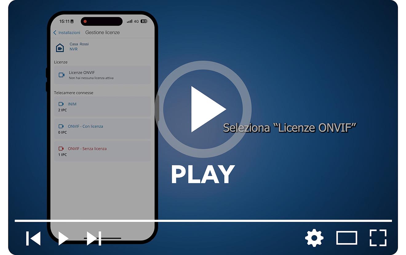 Preview Video Gestione Licenze ONVIF NVR InVista Inim